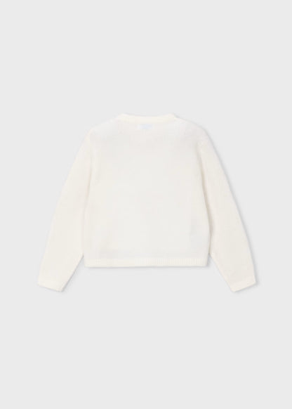 Mayoral - Girl's Natural Knit Cardigan With Bows