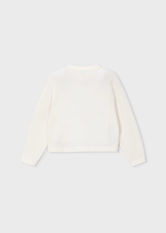 Mayoral - Girl's Natural Knit Cardigan With Bows