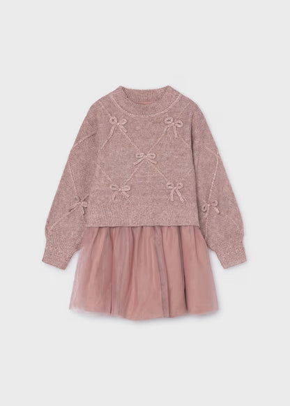 Mayoral - Girl's Blush Pink Sweater Knit Dress