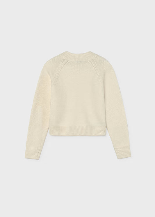 Mayoral - Girl's Cream Rhinestone Sweater