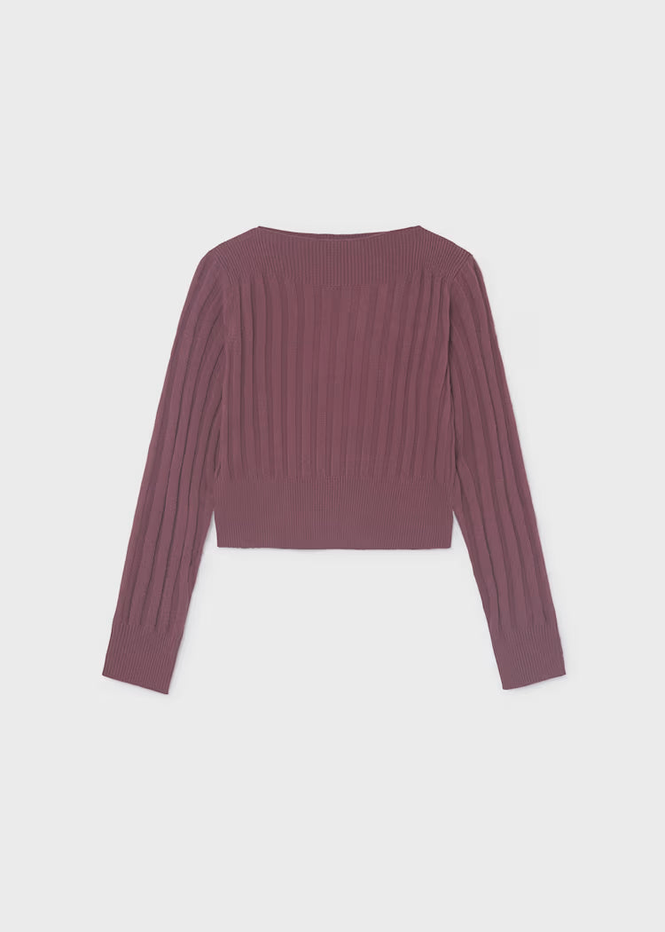 Mayoral - Girl's Marron Ribbed Top