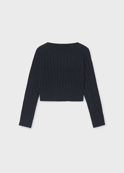 Mayoral - Girl's Black Ribbed Top