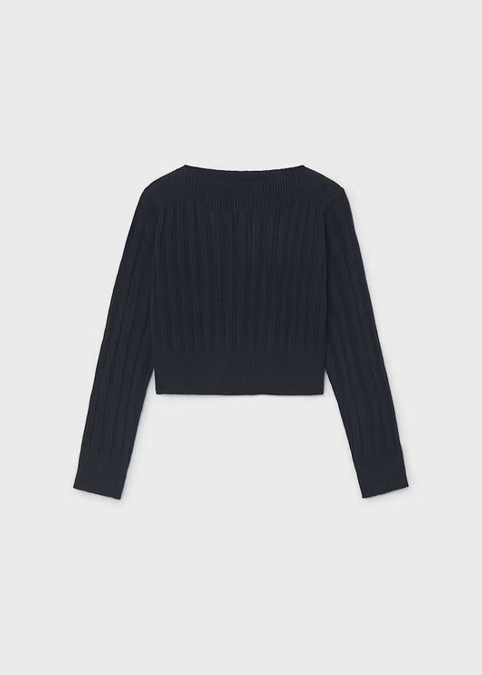 Mayoral - Girl's Black Ribbed Top