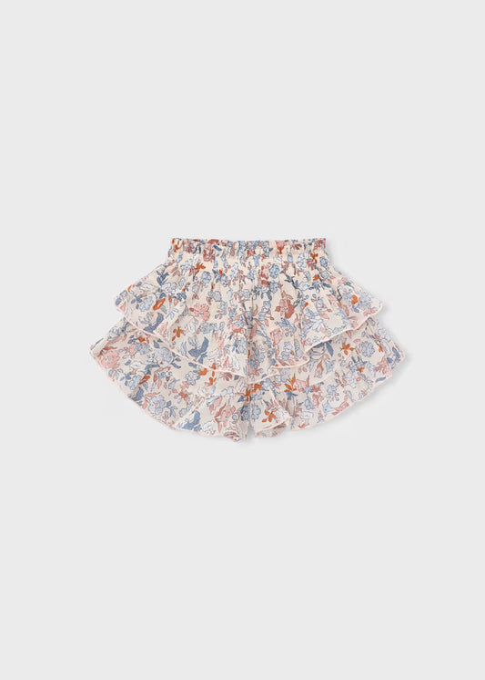 Mayoral - Flower Ruffle Print Skirt