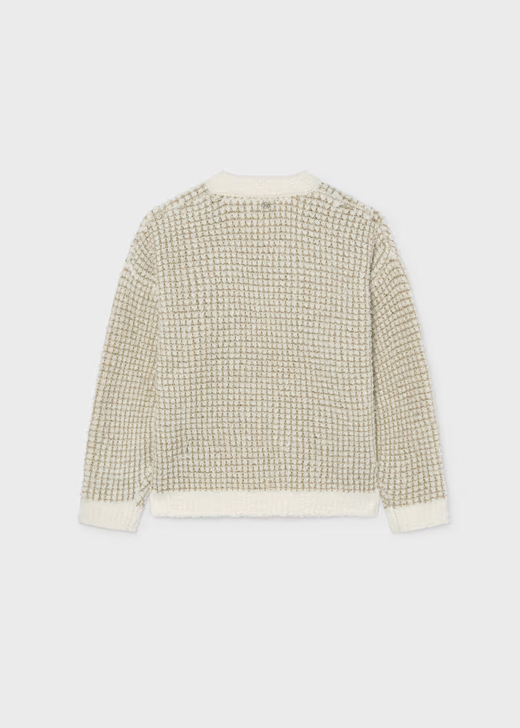 Mayoral - Girl's Cream Shimmer Knit Sweater