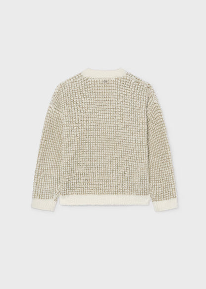 Mayoral - Girl's Cream Shimmer Knit Sweater