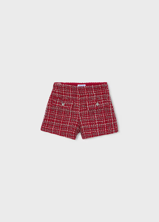 Mayoral - Red Girl's Tweed Shorts