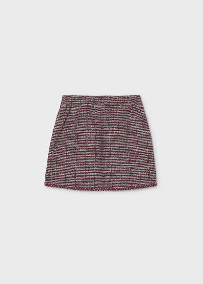 Mayoral - Girl's Maroon Tweed Knit Skort