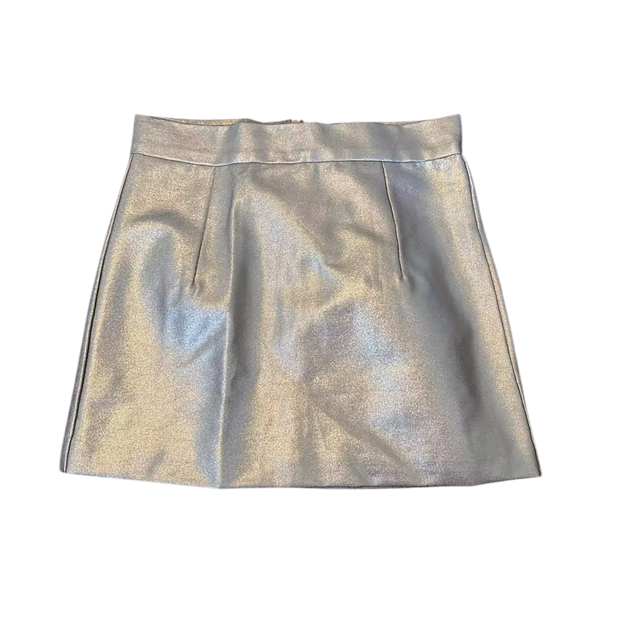 Tweenstyle - Gold Zip Back Mini Skirt