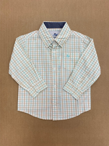 Southbound - Fog and Mint Destin Dress Shirt