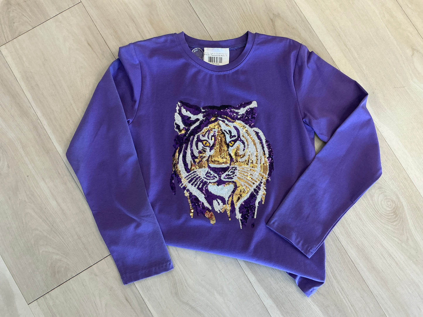 Belle Cher - Purple LSU Long Sleeve Tiger Shirt