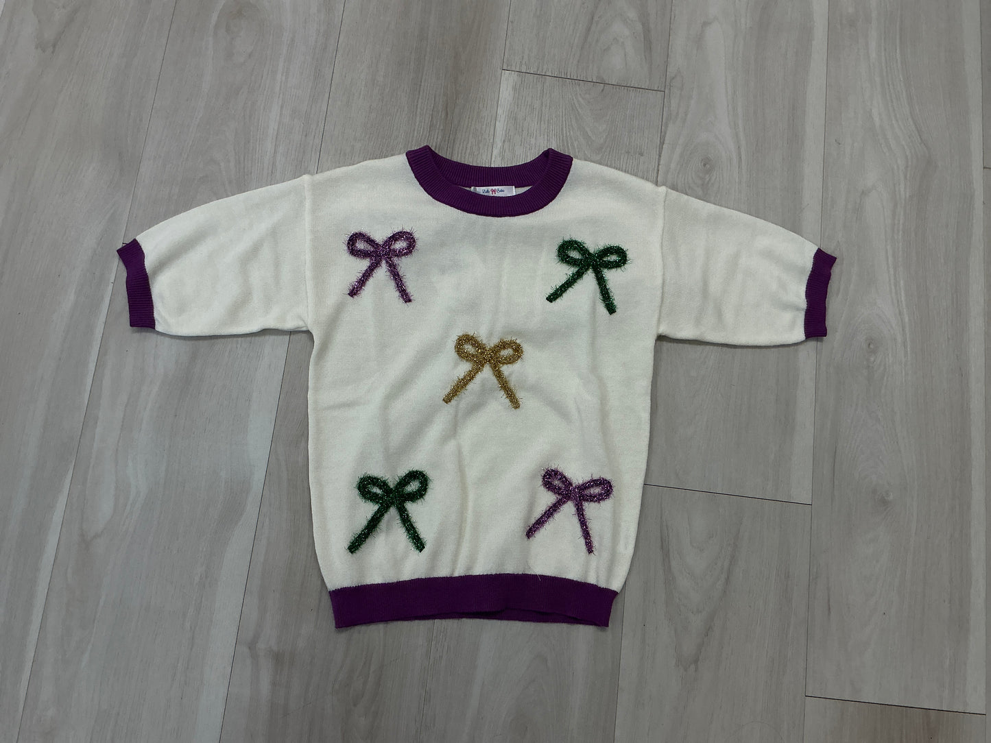 Lulu Bebe - Mardi Gras Sweater Top Purple & Gold