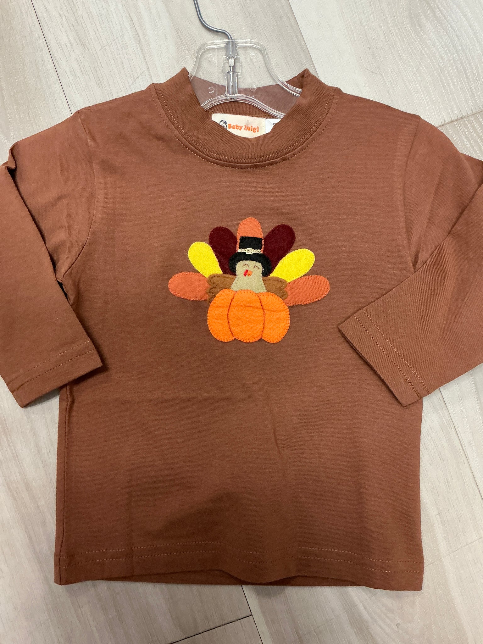 Acvisa - boys l/s turkey with pumpkin tshirt