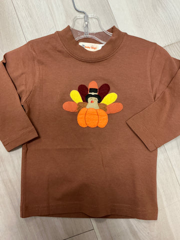 Acvisa - boys l/s turkey with pumpkin tshirt