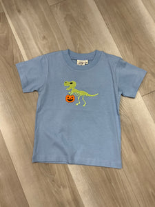 Acvisa - skeleton t-rex with pumpkin basket tee
