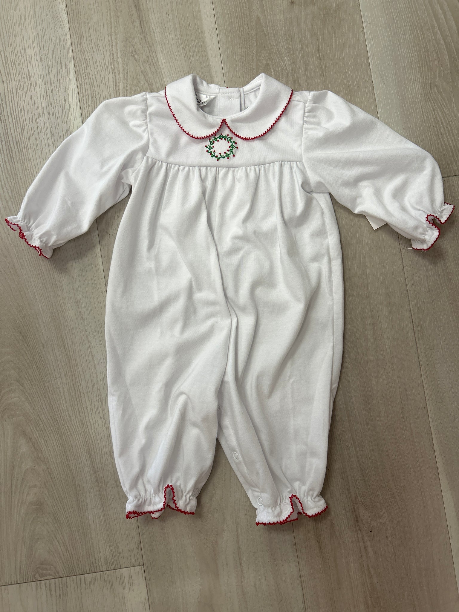 Baby Blessings -christmas wreath claire romper