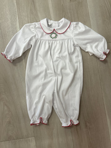 Baby Blessings -christmas wreath claire romper