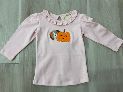 Acvisa - Pumpkin and dog tee light pink