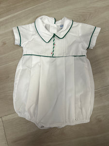 Lulu Bebe - White w/ green trim boy's bubble