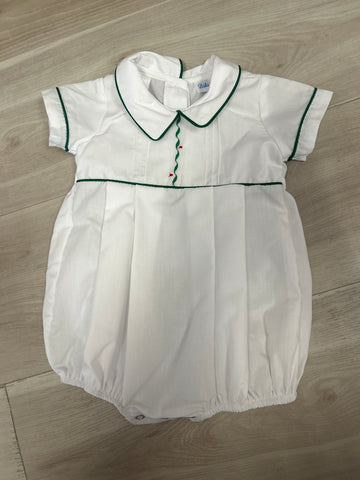 Lulu Bebe - White w/ green trim boy's bubble
