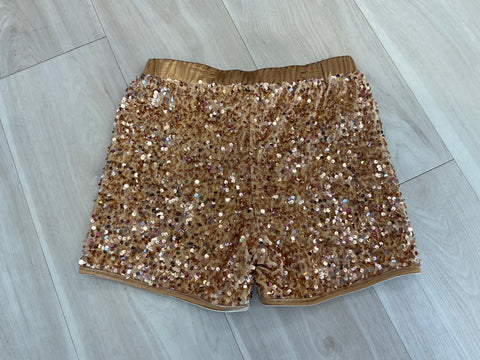 Lulu Bebe- Gold Sequin Shorts