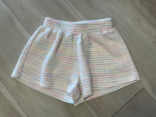 Pleat - Carlisle Short-Rainbow Stripe Knit Shorts