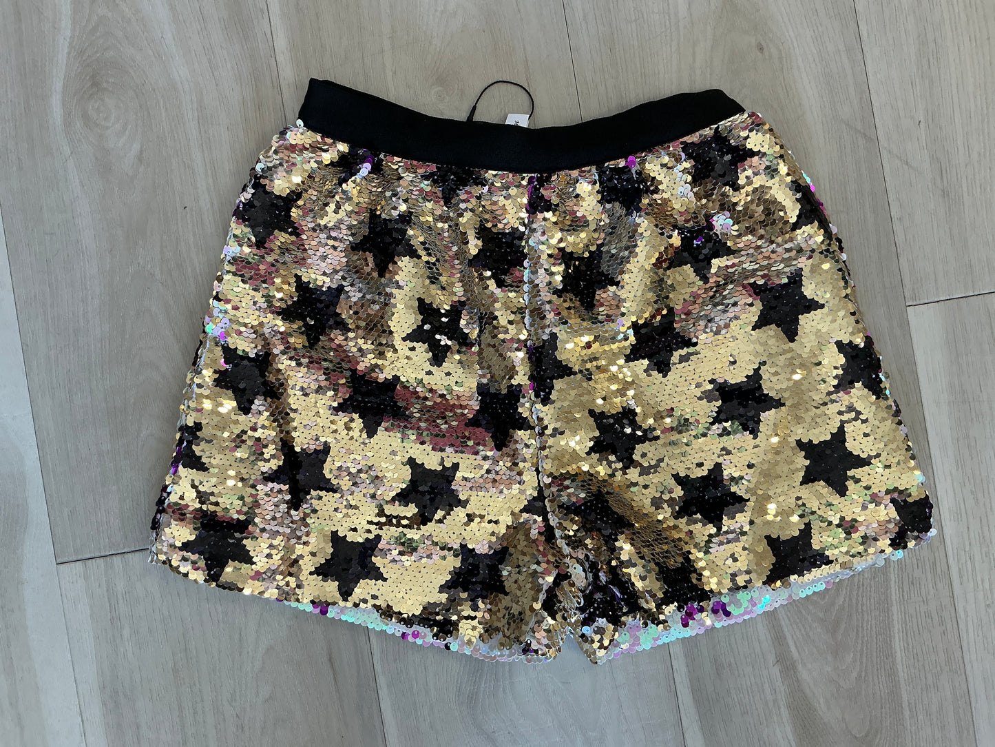 M L Kids - Sequins Black/Gold - Purple/Gold Shorts