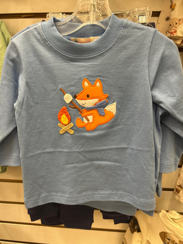 Acvisa - boys l/s fox with fire & marshmallows tee