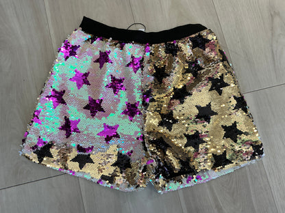 M L Kids - Sequins Black/Gold - Purple/Gold Shorts