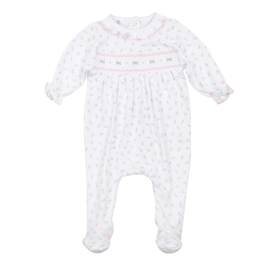 Magnolia Baby - Juliette's Classic Pink Smocked Printed Footie