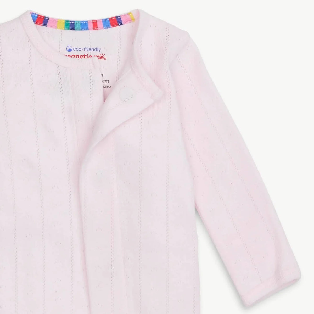 Magnetic Me - Pink Love Lines Pointelle Magnetic Footie