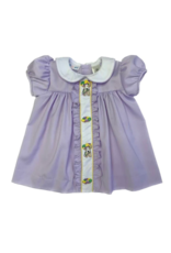 Lulu Bebe - Mardi Gras Puppy and King Cake Lavender Ruffle Dress