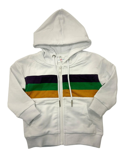 Lulu Bebe - Mardi Gras Rugby Zip Up Hoodie