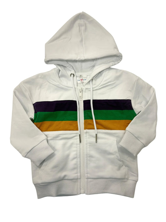 Lulu Bebe - Mardi Gras Rugby Zip Up Hoodie