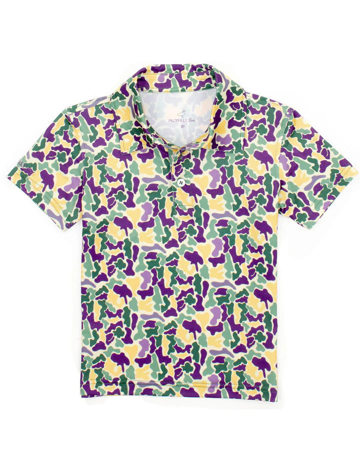 Properly Tied - Mardi Gras Camo Polo
