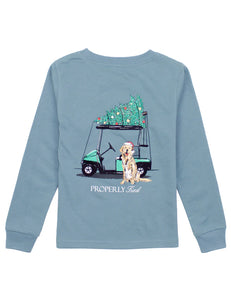 Properly Tied - Boys Santa's Caddy LS Steel Blue