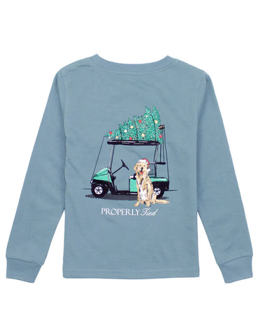 Properly Tied - Boys Santa's Caddy LS Steel Blue