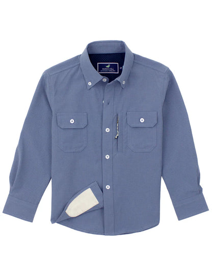 Properly Tied - Boys Reeltech Fishing Shirt Dusk Blue