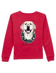 Properly Tied - Boys Ddeck The Paws LS Cabernet