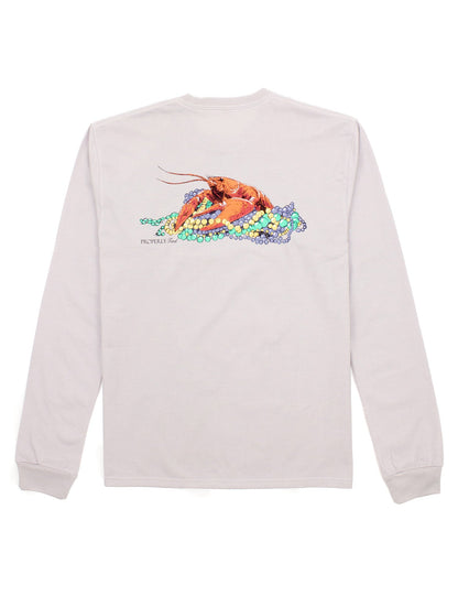 Properly Tied - Mardi Crawfish Long Sleeve Shirt - Ice Gray