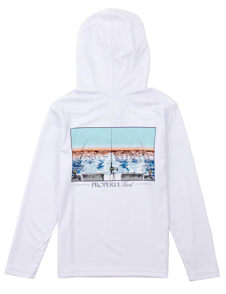 Properly Tied - Castaway White Performance Hoodie