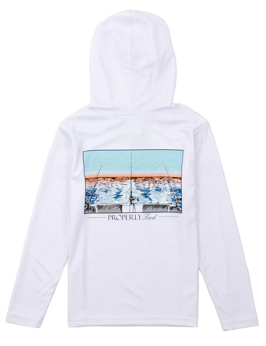Properly Tied - Castaway White Performance Hoodie