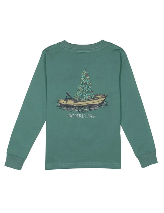 Properly Tied - Boys Jolly Boat LS Marine Green