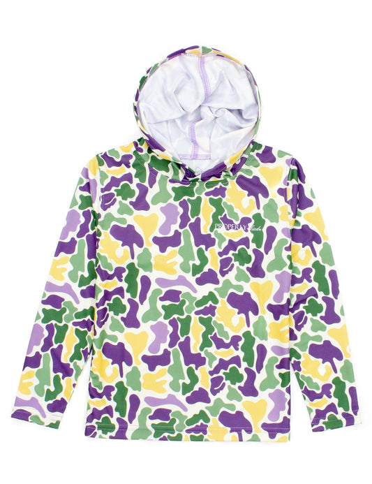 Properly Tied - Sportsman Performance Hoodie Mardi Gras Camo