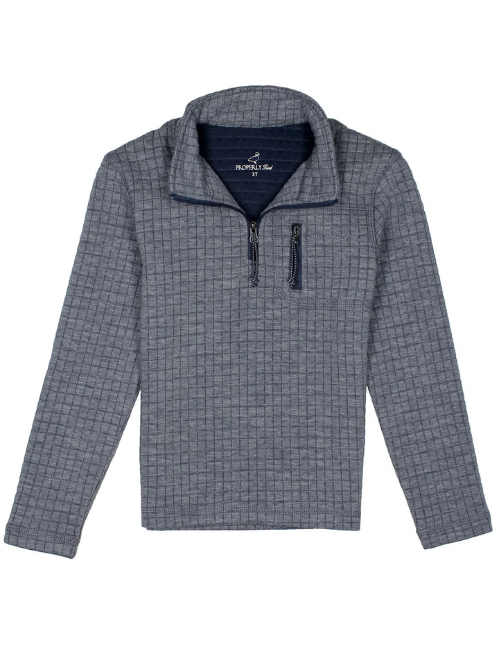 Properly Tied - Boys Dusk Blue Delta Pullover