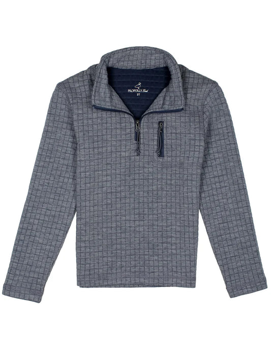 Properly Tied - Boys Dusk Blue Delta Pullover