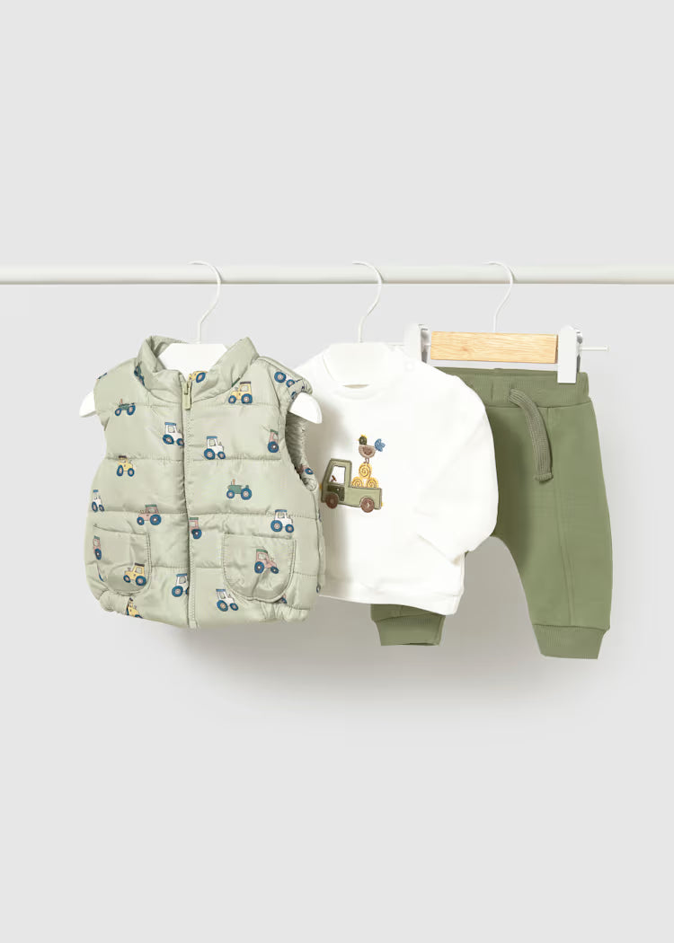 Mayoral - Boy's Tractor Sweater, Vest, & Pant Set