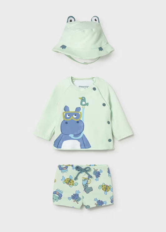 Mayoral - Boy 3-Piece Swim Set with Sun Protection