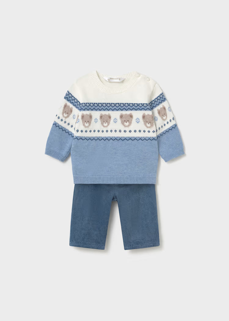 Mayoral - Boy's Bear Sweater & Pant Set