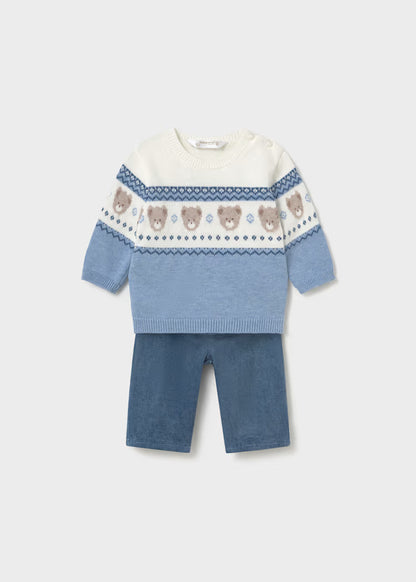Mayoral - Boy's Bear Sweater & Pant Set